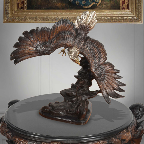 Swooping Bronze Eagle in Full Flight 38 Inch Wide