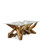 Natural Teak Root Branch Coffee Table with Glass Room Scene