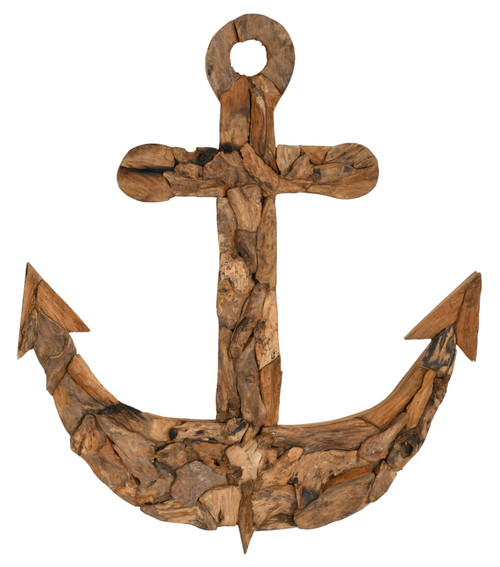 Teak Anchor Wall Decor